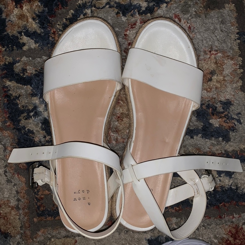 white sandals
